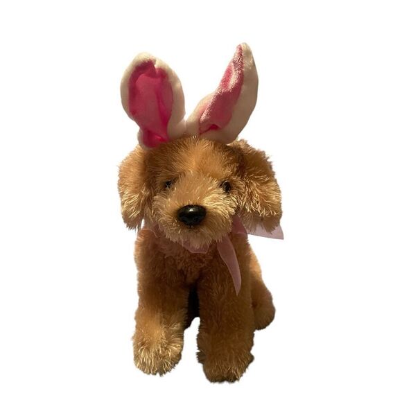 Dan Dee Kids Puppy Dog Plush with Bunny Ears Stuffed Animal Toy Brown Small - Picture 1 of 9